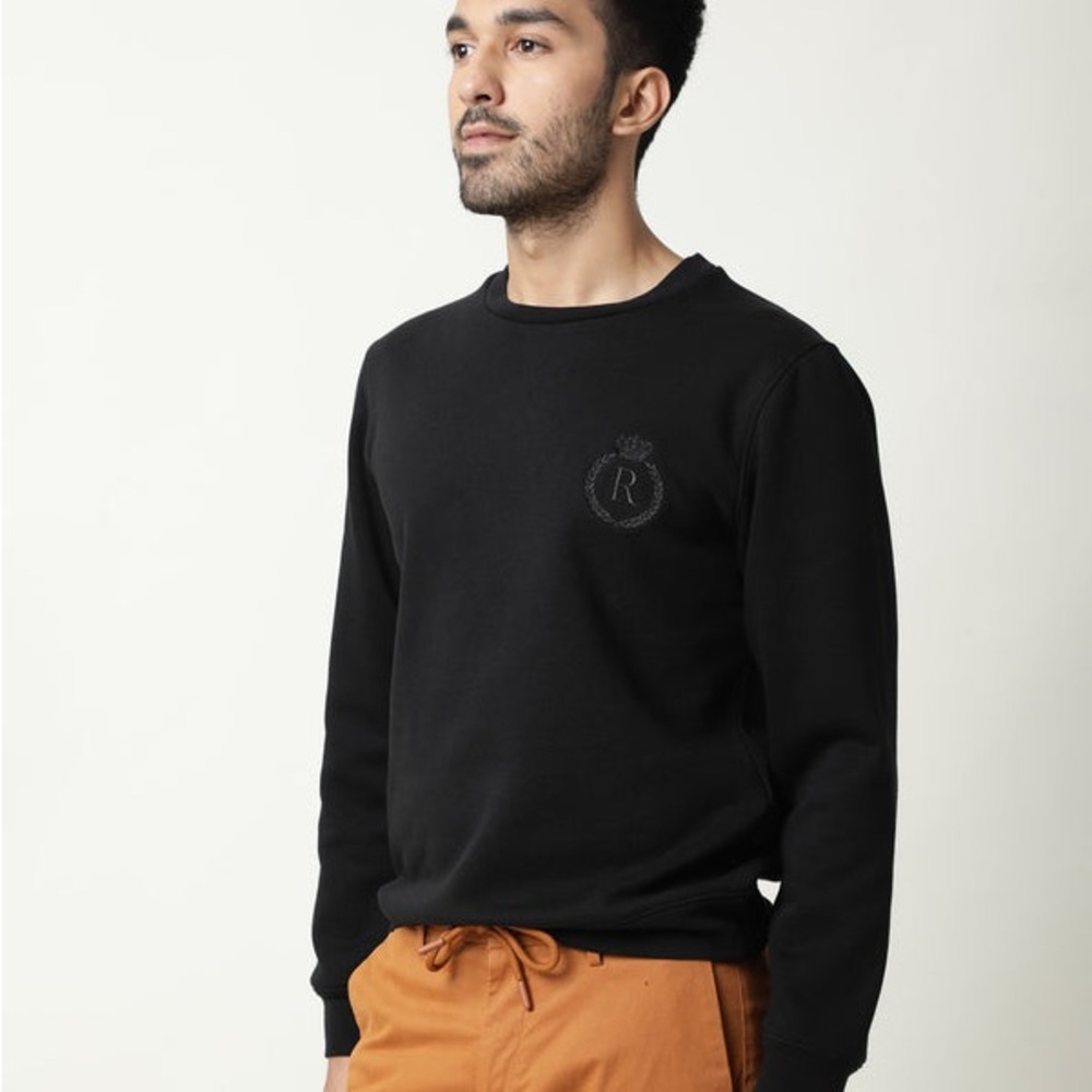 Classic Black Crewneck Sweater for Men